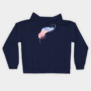 Pastel pink and blue Feather Kids Hoodie